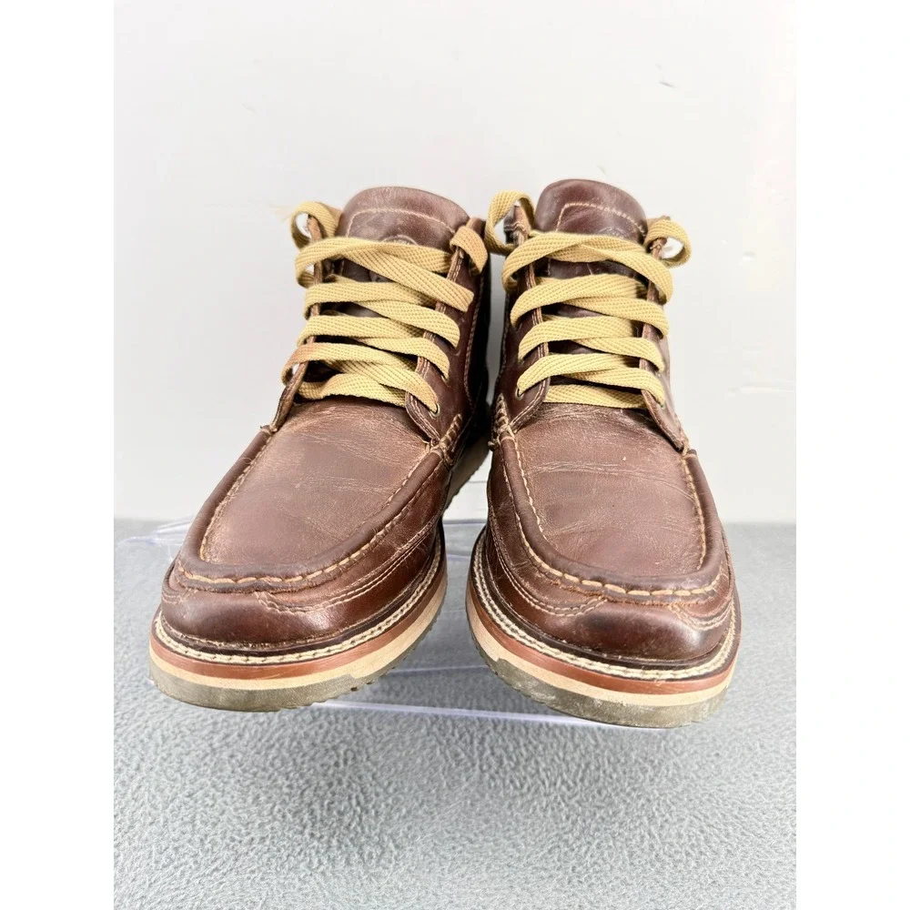 Ariat Men's 9.5D Brown Leather Chukka Moc Toe Lace Up Boots Work Style 10025144